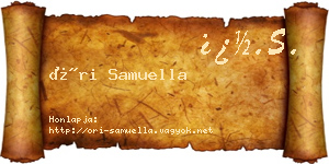 Őri Samuella névjegykártya